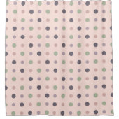 Rideaux De Douche Vert, rose, violet, points bleus (Devant)