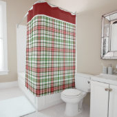 Rideaux De Douche Vert rouge de plaid de Noël de ferme outre de (En situation)