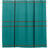 Rideaux De Douche Vert sarcelle géométrique noir marron (Devant)
