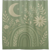 Rideaux De Douche Vert sauge Boho (Devant)
