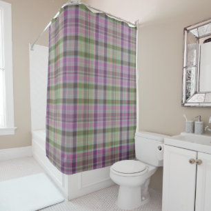 Rideaux De Douche Vert, tartan classique lilas.