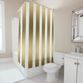 Rideaux De Douche Verticale Grilles Or Et Blanc (En situation)