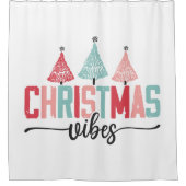 Rideaux De Douche Vibes de Noël - Festive Tree Design (Devant)