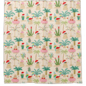 Rideaux De Douche Vibes de vacances tropicales Motif de Noël (Devant)