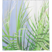 Rideaux De Douche Vibes d'été Palm Tree Feuilles Pale Green Pastel (Devant)