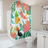 Rideaux De Douche Vibes tropicales Floral Feuille Summer Chic (En situation)