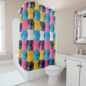 Rideaux De Douche Vibrant 3D Hourglass Geometric Pattern (En situation)