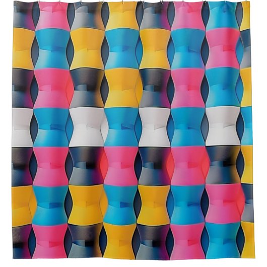 Rideaux De Douche Vibrant 3D Hourglass Geometric Pattern (Devant)
