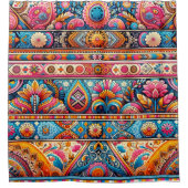 Rideaux De Douche Vibrant Boho Stripes : Art Textile Eclectique (Devant)