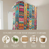 Rideaux De Douche Vibrant Boho Stripes : Art Textile Eclectique