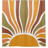 Rideaux De Douche Vibrant Boho Terracotta Gold Sun (Devant)