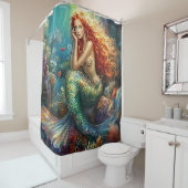 Rideaux De Douche Vibrant Underwater Mermaid (En situation)