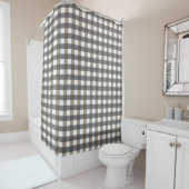 Rideaux De Douche Vichy Noir Gris Blanc (En situation)