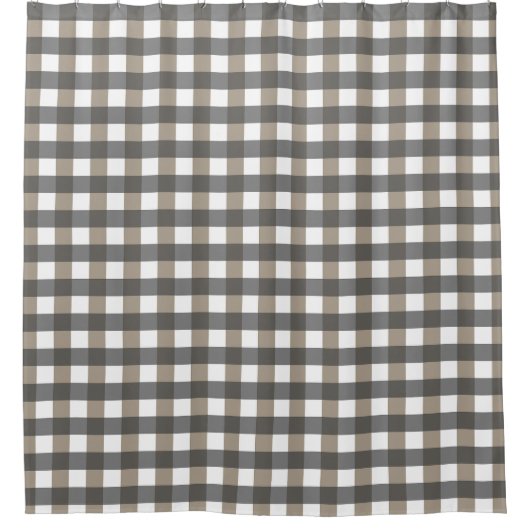 Rideaux De Douche Vichy Noir Gris Blanc (Devant)