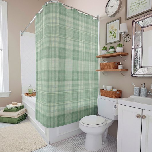 Rideaux De Douche Vichy vert sauge clair