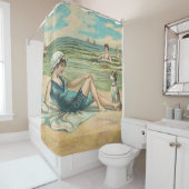Rideaux De Douche Victorian Beach Swim Girl Ocean Summer Vacances (En situation)