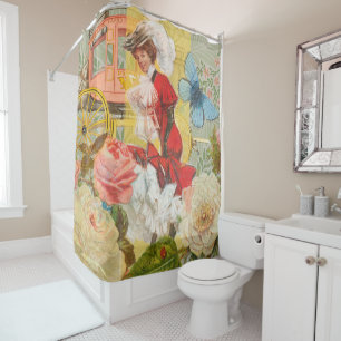 Rideaux De Douche Victorian Lady Woman Fun Carriage