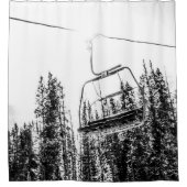 Rideaux De Douche Vide Hiver noir et blanc (Devant)