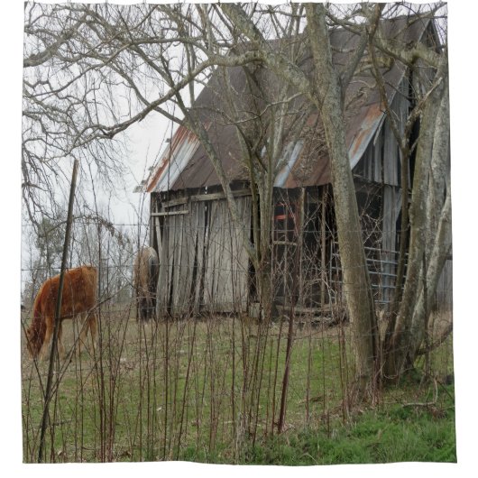 Rideaux De Douche Vieille grange antique (Devant)