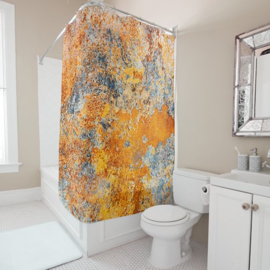 Rideaux De Douche Vieille texture rouille. Grunge arrière - plan en (En situation)