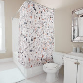 Rideaux De Douche Vieille texture terrazzo, motif d'hamper. (En situation)