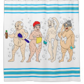 Rideaux De Douche Vieilles personnes amusantes couvertes de bulles (Devant)