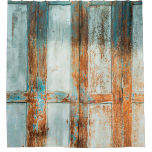 Rideaux De Douche vieilles portes en bois fond antique, architecture