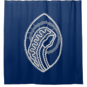 Rideaux De Douche Vierge Marie, dentelle blanche, bleu marine (Devant)