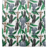 Rideaux De Douche Vierge Zebra Elephant Giraffe Safari Animals (Devant)