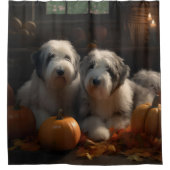 Rideaux De Douche Vieux anglais Sheepdog Chiot Chiot Automne Citroui (Devant)
