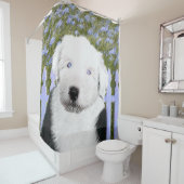 Rideaux De Douche Vieux anglais Sheepdog Puppy Peinture - Chien Art (En situation)