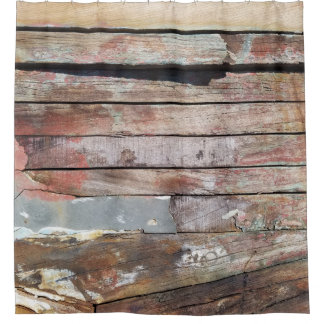 Rideaux De Douche Vieux bois rustique bateau en bois plank