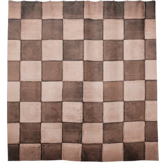 Rideaux De Douche Vieux carrelage noir et blanc texture murale en pi (Devant)