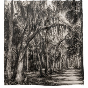 Rideaux De Douche Vieux chêne de Floride Graphite Hammock Sketch R