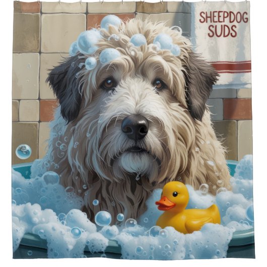 Rideaux De Douche vieux français berchien Sloppy Sleepy Cute Funny (Devant)