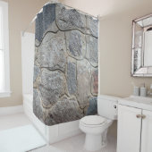 Rideaux De Douche Vieux maçonnerie de pierre texturéabstrait, archit (En situation)