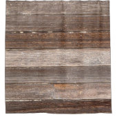 Rideaux De Douche Vieux mur extérieur en bois Patiné d'une ferme (Devant)