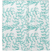 Rideaux De Douche Vigne naturelle verte turquoise (Devant)