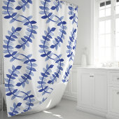 Rideaux De Douche Vignes à l'aquarelle bleue