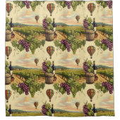 Rideaux De Douche Vignoble classique Hot Air Balloon Pays du vin (Devant)