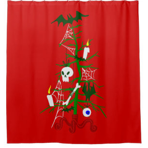 Rideaux De Douche vilaine chauve-souris d'arbre de Noël