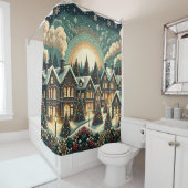 Rideaux De Douche Village de Noël victorien (En situation)