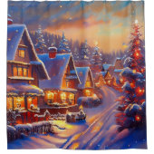 Rideaux De Douche Village d'hiver (Devant)