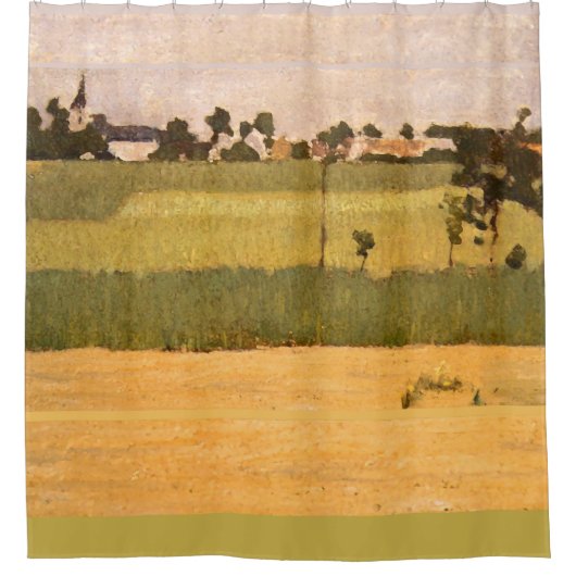 Rideaux De Douche Village en France impressionniste paysage art (Devant)