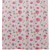 Rideaux De Douche Vin floral rose et violet (Devant)