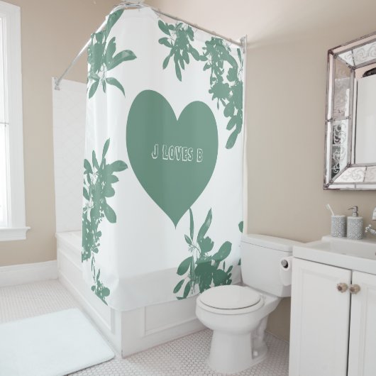 Rideaux De Douche Vin vert à la menthe (En situation)