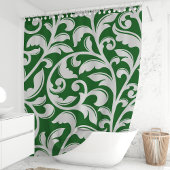 Rideaux De Douche Vin vert de la forêt Damask Floral