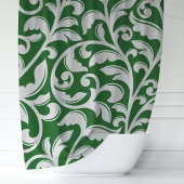 Rideaux De Douche Vin vert de la forêt Damask Floral