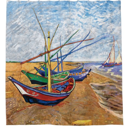Rideaux De Douche Vincent Van Gogh - Bateaux De Pêche Sur La Plage (Devant)