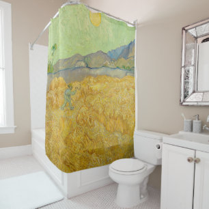 Rideaux De Douche Vincent van Gogh - Champ de blé avec un moissonneu
